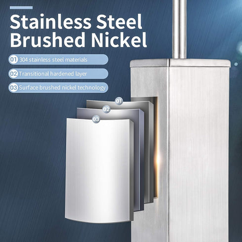 Stainless Steel Toilet Bowl Brush and Holder for Bathroom Storage, Deep Cleaning Covered Brush Cleaner