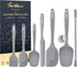 Walfos 7pcs Silicone Spatula Set - 600? Heat Resistant Scraper Spatulas with Stainless Steel Core, Gray