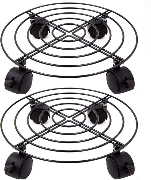 KINJOEK 2 Packs 10.6 In Metal Plant Stand with Wheels, Load Max