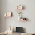 Set 6, 16 Inch Nursery Book Shelves of Pink Metal Floating Shelves for Wall, Scalloped Book Shelf for Kids Room