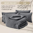 Sets 7 Set HYMOKEGE Full Size Comforter Seersucker Pieces, All Season Luxury Bed in a Bag for Bedroom, Bedding