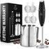 Zulay Kitchen Milk Frother Set, Latte Art Coffee Kit with Handheld Frother, Stainless Steel Pitcher & Coffee Art