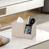 PU Leather Square Tissue Box Cover, MultiFunctional Holder for Tissue and Remote Control, Decorative Desk Organizer for