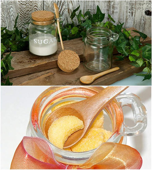 1Pcs 250ml/8.5oz Empty Clear Glass Jam Jar with Cork and Spoon, Multipurpose Storage Canister for Honey, Candy, Bath