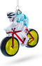 Cycling Sportsman on Bicycle - Blown Glass Christmas Ornament