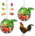 PAMGFCE Hanging Chicken Feeder, 7.4 Inch Metal Large Chicken Ball Cage,Hen Food Rack,