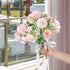 6 Pack Artificial Flowers, Faux Peony Silk Hydrangea for Wedding Decoration (Pink)