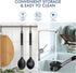 HOTEC Heat Resistant Large Silicone Cooking Spoon, Solid Slotted Spoons for Kitchen