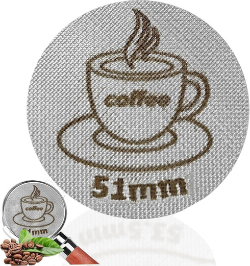 Espresso Puck Screen 51mm, 1.7mm Thickness Stainless Steel Filter Screen for Espresso Machine Portafilter