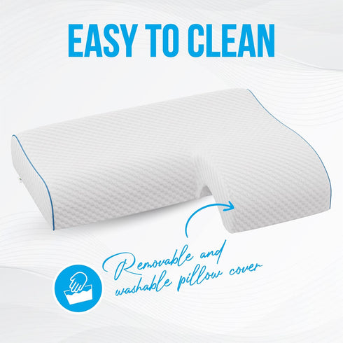 MARS WELLNESS Memory Foam Cuddle Pillow - Ergonomic Anti Pressure Couples Pillow with Arm Hole - Great for Cuddling