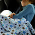 40 60 (101.6 152.4 cm) Kids Throw Blanket Soft Cotton Toddler Blanket with Blue & Gray Stars Pattern, Breathable