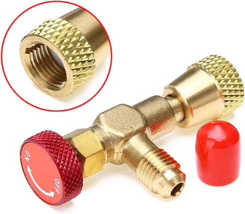 R410A Refrigerant Charging Valve 1/4'' - 5/16'' Copper Flow Control Valves for Charging Hose Can Opener