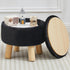 Small Foot Stool Ottoman with Storage, Soft Faux Fur Ottoman Foot Rest