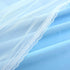 84 inch 2 Light Blue Blackout Curtains Length - Double Layers Blue Romantic Curtains with Sheer Overlay, Window