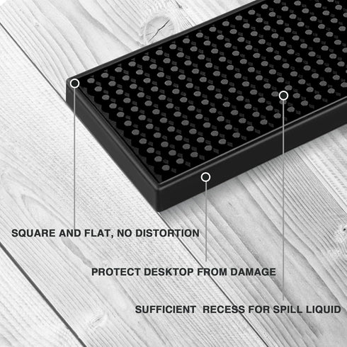 17.5x3.5 inches (Pack 2) BARsics Long PVC Bar Rail Mat Non-Slip Serving Spill Mat