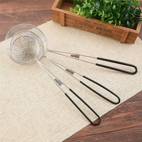 3Pcs Stainless Steel Round Hot Pot Strainer Set, Strainer Skimmer Spoon for Frying and Cooking, Professional Skimmer