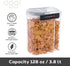 Oggi Easi Grip 128oz Moisture Proof Storage Container, Ultra Clear BPA-Free Sealable Canister, Flip Open Pouring Lid, Date Reminder Slider on Clip, Ideal Kitchen and Pantry Storage (128oz / 3.8lt)