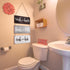 Jetec Bathroom Wall Decor - Bath Rules Wall Art Sign, Funny Wooden Hanging Sign for Home Bedroom