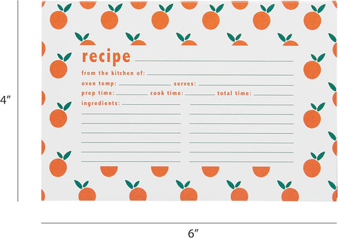 C.R. Gibson Fruit Double-Sided Recipe Card Set, 4" W x 6" L, Multicolor