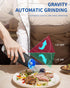 Set Set CIRCLE JOY Gravity Electric Salt and Pepper Grinder Automatic Salt and Pepper Grinder with LED Light, Battery