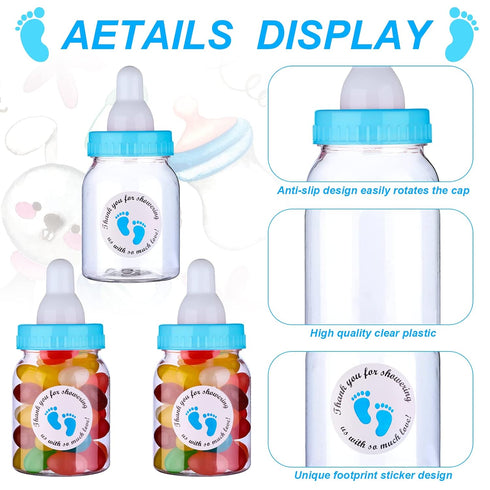 PINKXHY 62 3.5 Inch 500 Pcs Baby Mini Milk Bottle Baby Shower Favor with Adhesive Thank You for Showering Stickers