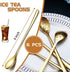Long Handle Spoon 9.5 Inch Iced Cream Spoons Tea Spoon Coffee Stirrers Ice Spoon Stainless Steel Cocktail Stirring Spoons Dessert Milkshake Teaspoons Set of 6 (Gold)