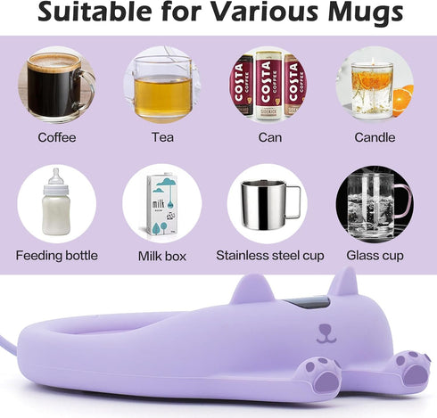 PUSEE Coffee Warmer for Desk, Mug Warmer with Auto Shut Off, 3 Temp Settings, Electric Beverage Warmer Plate