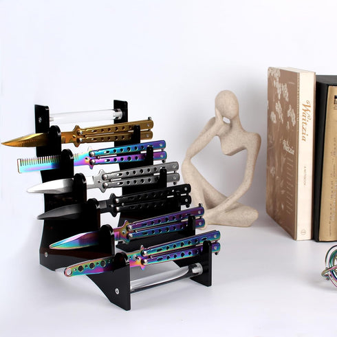 Knife Display Stand, Acrylic Knife Storage Holder for 6 Knives, Organizer for Kitchen