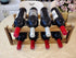 Easy-Install 8-Bottle Wine Rack - Premium Carbonized Pine Wood, Two-Tier Design for Countertop, Home Kitchen Pantry