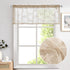 Topick Beige Sheer Leaf Curtain Kitchen Valance for Windows Leaf Embroidered Voile Small Curtain Valance Semi Sheer Farmhouse Curtain 16 Inch Rod Pocket 1 Panel Beige by Topick