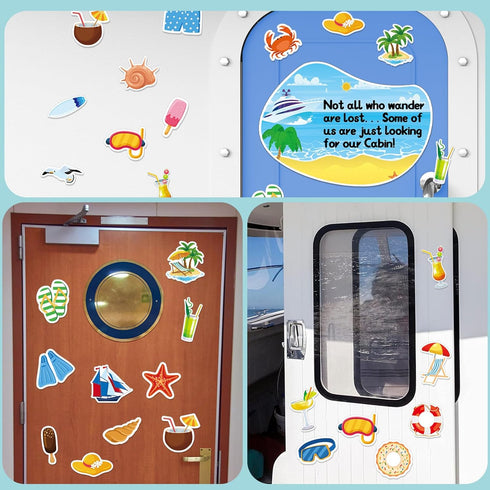 26pcs Large Cruise Door Magnets Decorations, Today's Forecast Cruising with a Chance of Drinking, Funny Anchor Car
