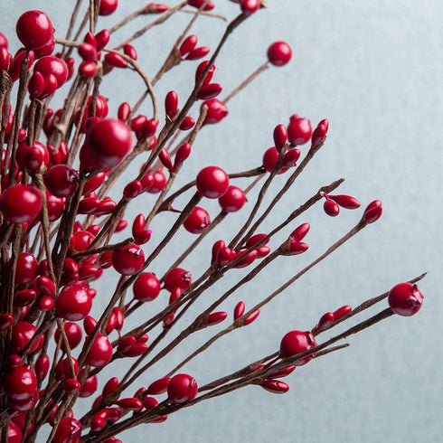 6PCS 16.5 Inch JINGHONG Artificial Christmas Tree Picks Red Berry Stems Holly Berry Picks with Pip Berries for Winter