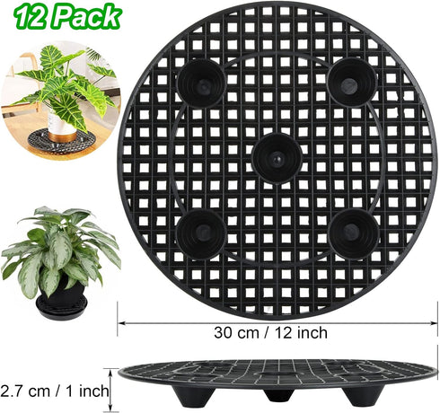12 12 Inch PCS Plant Risers for Inside Pots - Plastic Plant Stand Pot Elevator - Plant Lifter Deck Protectors for Pots