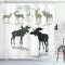 Ambesonne Antlers Shower Curtain, Elk Deer and Fawn Silhouette Forest Theme, 69" W x 75" L