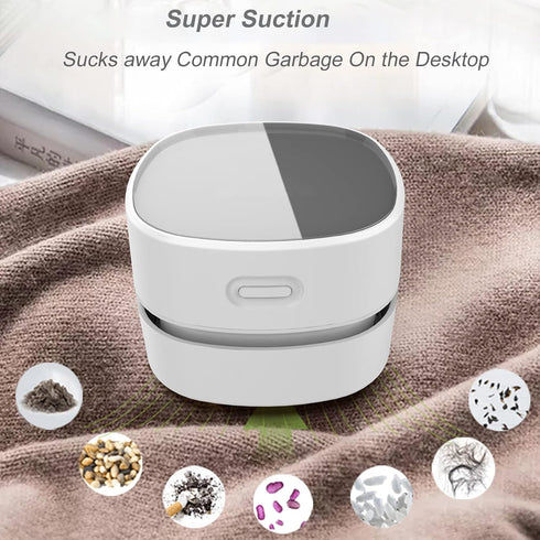 Upgrade Mini Desk Vacuum Cleaner, Rechargeable Cordless Table Dust Vacuum Cleaner, High Endurance Up to 180mins for