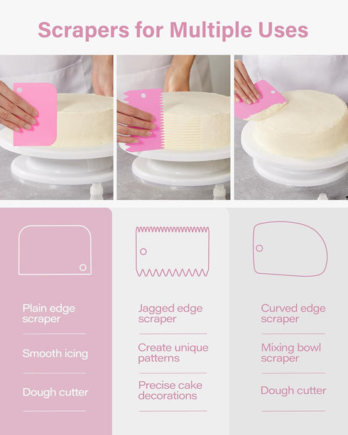 Kootek 32-Piece Cake Decorating Set with 24 Icing Piping Tips, 2 Reusable 12 Inch Pastry Bags for Frosting