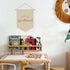 XYDEG 15x11in Girl Nursery Decor, Long Live Girlhood Linen Canvas Banner, Neutral Striped Wall Hanging Pennant Flag