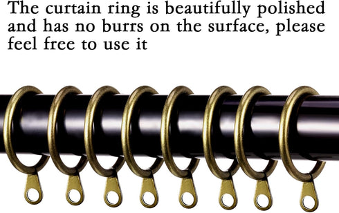 Shappy 20 Packs Metal Drapery Curtain Rings - Hanging Rings for Curtains and Rods, 30 mm Internal Diameter (Antique
