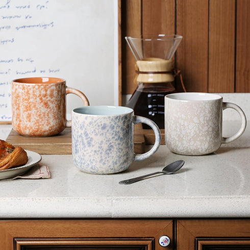 12 OZ Set 6, Set MONITO Coffee Mugs of Modern Coffee Mugs with handle for Tea/Latte/Cappuccino/Milk/Cocoa.
