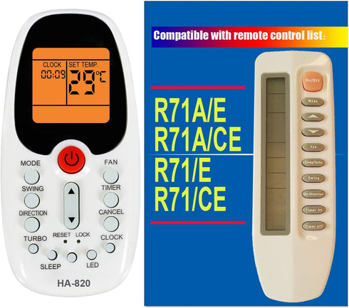 RCECAOSHAN Replacement Air Conditioner Remote Control R71a/e, Comfort Breeze Slip Unit