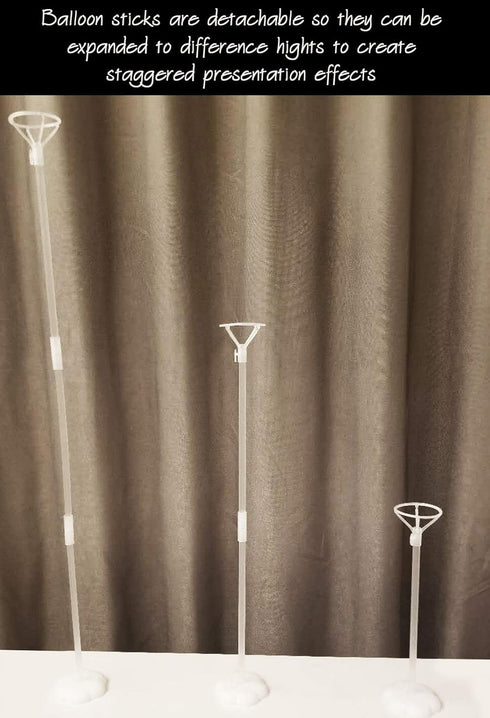 Clear Transparent Balloon Sticks and Stands, 10pc Set for Table Top Use with LED Bobo Balloon, Wedding Decor
