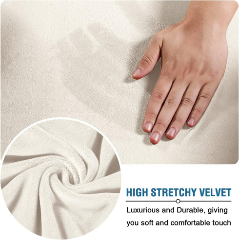 1 H.VERSAILTEX Ottoman Covers Slipcover Rectangle Real Velvet Plush Piece Form Fit Stretch Folding Storage Covers