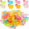 80 Pcs Luminous Mini Chicken, Resin Miniature Animal Figures in 8 Colors