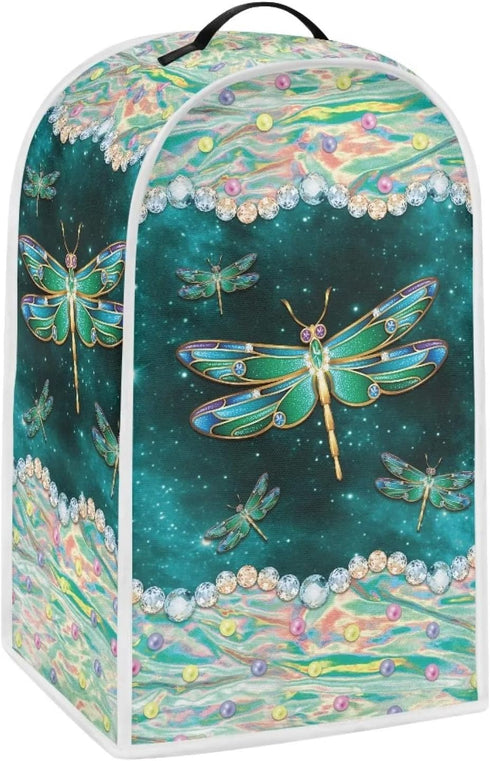 Dragonfly Print Blender Cover Kitchen Blender Dust Cover Protection Mixer Cover with Top Handle Dustproof Anti Fingerprint Blender Cover for Kitchen Appliance