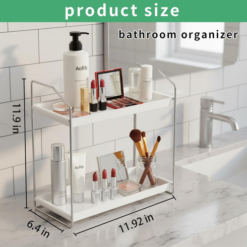 2 Countertop,Vanity Countertop Tier Bathroom Organizer Organizer,Tool-Less Installation Vanity Shelf Small Plastics