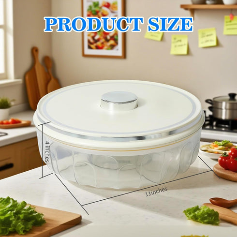 Tremeals 5-Compartment Round Spice Organizer Box with Lid Clear Seasoning Container for Kitchen BPA-Free Food Grade