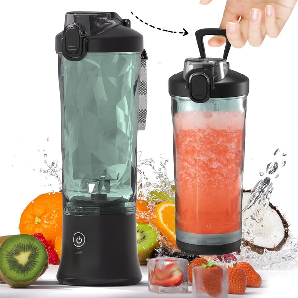 Portable Personal Size Blender for Shakes and Smoothies - 20 Oz Mini Blender with 6 Blades for Kitchen and Travel