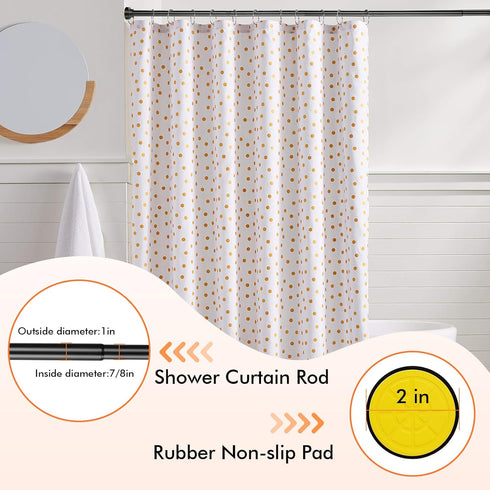 Shower Curtain Rod 31-68 in Adjustable Curtain Rod No Drilling Black Tension Shower Rod Stainless Steel for Bathroom Room Divider by Brunttype