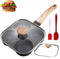 HUPECHAM Egg Pan With Lid 4-Cup Nonstick, and Healthy Granite Egg Frying Pan,