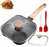 HUPECHAM Egg Pan With Lid 4-Cup Nonstick, and Healthy Granite Egg Frying Pan,